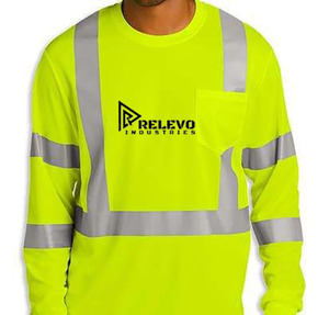 เสื้อสะท้อนแสงแบบมองเห็นได้ชัดเจน 180 GSM โพลีเอสเตอร์เคลือบ PU ชุดทำงานแบบมองเห็นได้ชัดเจนสำหรับงานก่อสร้าง - Product Image 2