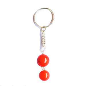 Llavero de cristal de alta calidad, cuentas redondas de cornalina roja, llavero de piedra natural, regalos para mujeres, venta al por mayor - Product Image 2