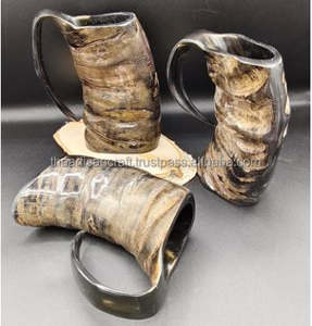 Tasse à corne à boire de style viking tasse à corne authentique à la main pour hydromel parfaite pour les fêtes médiévales cadeaux nordiques et décor de bar à la maison - Product Image 3
