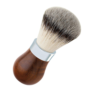 Brosse à barbe en bois pour hommes, couleur marron, poils synthétiques, 10 pouces, brosse de nettoyage pour le cou et le visage, brosse de rasage pour soins personnels masculins, vente en gros - Product Image 4