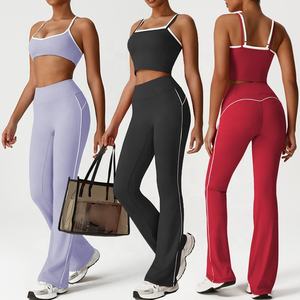 Conjunto Deportivo de 3 Piezas para Mujer, de Secado Rápido, Transpirable, con Leggings de Manga Larga, Chaqueta de Compresión y Sujetador Deportivo para Yoga, Gimnasio y Entrenamiento - Product Image 3