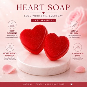 Jabón de Glicerina Transparente Hecho a Mano, 20g, Mini, en Forma de Corazón, Orgánico, Herbal, Blanqueador, Nutritivo, Bonito y Pequeño, al por Mayor - Product Image 2