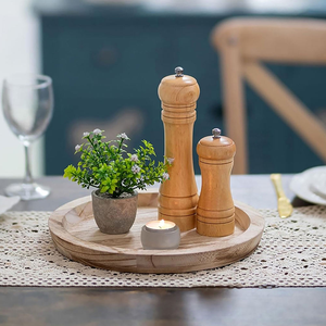 Bandeja Decorativa de Madera Estilo Rústico con Portavelas para Mesa de Centro, Estante de Almacenamiento para Encimera de Cocina Estilo Granja, Decoración - Product Image 6