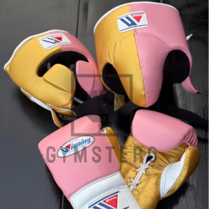 นวมชกมวย GYMSTERO รุ่นใหม่ สำหรับมืออาชีพ หนังคุณภาพสูง ปิดแบบผูกเชือก สายรัดข้อมือปรับได้ ปิดนิ้วมือเต็มรูปแบบ - Product Image 1