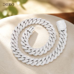 Moissanite Cuban Chain Necklace Ice Cubed Link <b>Choker</b> Statement Jewelry for Wedding Party Wear - Product Image 2
