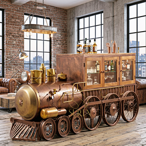 Industrial Antique Shaker Door Solid Mango Wood & Iron Frame Wine Armoire <b>Sideboard</b> with 2 Compartments by Suren Space Rajasthan - Product Image 1