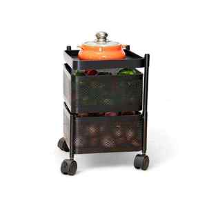 Five Tier Steel Kitchen <b>Storage</b> <b>Rack</b> And Mobile Utility Trolley With Solid Trays Heavy Duty Commercial Food Organizer Stand - Product Image 4