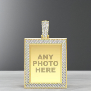 Collar con Colgante de Diamante Cultivado en Laboratorio, Chapado en Oro Amarillo sobre Plata de Ley 925, Personalizado con Foto, Estilo Hiphop, Elegante y Fino para Niños - Product Image 5