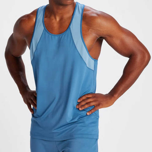 Custom Logo Men's Tank Tops <b>Stringer</b> <b>Vest</b> 100% Cotton Breathable Quick-Dry for Fitness and Bodybuilding Training - Product Image 1
