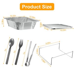 36 pièces Kits de fournitures de fête jetables : Housses de service pour buffet demi-taille, Ustensiles et Chauffe-plats pour réchauds de buffet et buffets de fête - Product Image 5