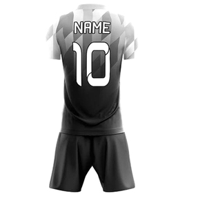 Conjunto de Camiseta de Fútbol Personalizada para Hombre, Manga Corta, Negra y Blanca, Sublimada, con Nombre del Equipo, Número 10, Absorbe la Humedad, para Todas las Temporadas, Corte Regular para Adultos - Product Image 2