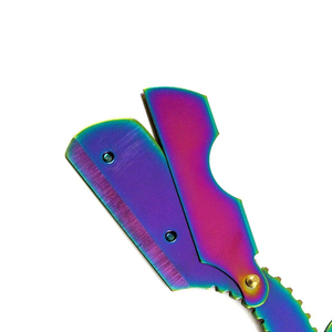 Navaja de afeitar de anillo para dedo, de acero inoxidable, color arcoíris, para depilación, barbería y salón, cuchillo de afeitar recto, para el cuidado masculino, venta al por mayor - Product Image 3