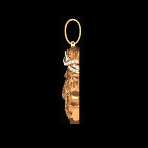 Pendentif personnalisé en argent 925 plaqué or jaune, serti de moissanite VVS, avec certificat GCI IDGL, bijoux fins certifiés de luxe - Product Image 2