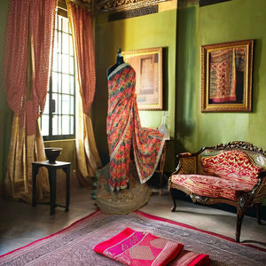 Blusa de seda Chanderi con encaje Ropa DE GÉNERO indio y pakistaní - Product Image 3