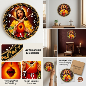 Reloj de Pared Devocional Personalizado de Jesucristo con Impresión - para Navidad y el Día de la Madre - Product Image 3