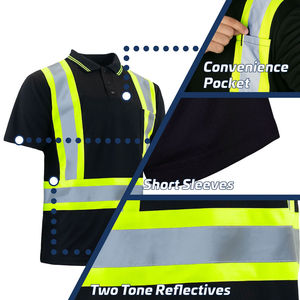 Camisetas Polo de Seguridad con Logotipo Personalizado para Hombre, Camisetas Polo Altamente Reflectantes con Cinta Reflectante, Manga Corta, Ropa de Trabajo, Polos de Seguridad - Product Image 4
