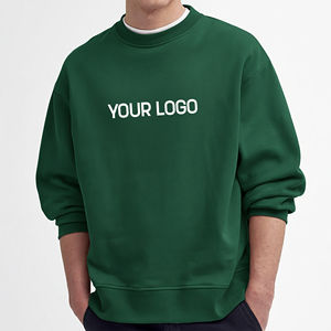 Sudadera de invierno para hombre estilo vintage OEM, con apliques bordados, lavado ácido, cuello redondo, oversize - Product Image 4