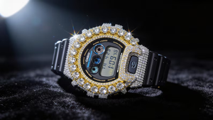 Best Quality Mechanical Quartz Moissanite <b>Rubber</b> Band <b>Watch</b> Starspire Jewels 3BAR Water Resistant Metal Analog-Digital - Product Image 6