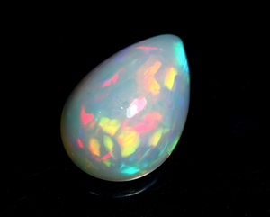 Opale d'Éthiopie naturelle cabochon, flamme arc-en-ciel éblouissante, pierre précieuse en vrac, opale Welo fine, pierre de bijoux naturelle authentique - Product Image 2