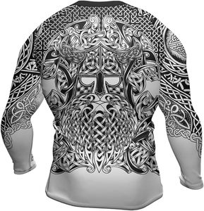 Custom Design Men's Long Sleeve Rashguard BJJ Compression Wear 100% Polyester Premium Quality OEM Service <b>Heat</b>-Transfer Printed - Product Image 3
