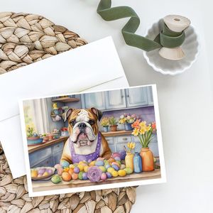Whimsical A7 Size <b>5x7</b> Pack 8 Blank Note Cards with <b>Envelopes</b> English Bulldog Easter Decorations Greeting Card Set - Product Image 2