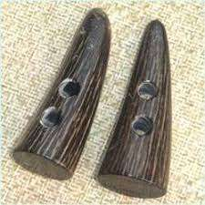 Bouton à bascule en véritable corne de buffle de 50 mm, 2 trous, pointe foncée, pour manteau, veste, cardigan, cape, sac, couture, artisanat domestique - Product Image 2