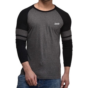 Custom Design Raglan O-neck Splicing Print Casual <b>Long</b> Sleeve Cotton T-Shirt Breathable Quick Dry Summer - Product Image 6