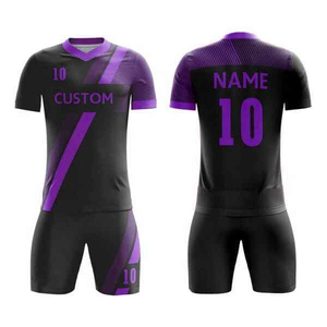 Maillot de football rétro classique personnalisable en coton 100% respirant de haute qualité à manches courtes et col en V avec nom d'équipe personnalisé - Product Image 3
