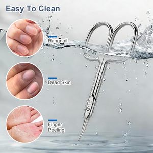 Ciseaux à cuticules durables de qualité supérieure, lames courbées en acier inoxydable multi-usages - Manucure, nail art, adolescents, ongles, sourcils, cils - Product Image 1
