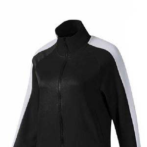 Women's <b>2</b>-<b>Piece</b> Sporty Tracksuit <b>Set</b> Full Sleeve Knitted Breathable Black With <b>White</b> Side Stripe Regular Fit All Seasons - Product Image 6
