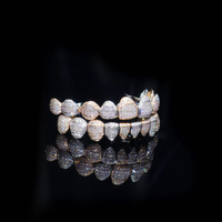 Fait sur mesure brillant 8 haut et 8 bas glacé Grillz Hip Hop Bling dents en diamant naturel Grillz