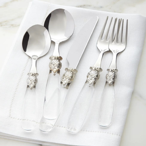 Elegant silver and gold stainless <b>flatware</b> with beautiful flowing ribbon handle patterns Available at wholesale prices - Product Image 3