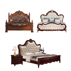 Lit en bois sculpté italien, Ensembles de meubles en acajou massif d'Indonésie Chambre à coucher antique de haute qualité avec un design personnalisable - Product Image 6