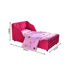 Lit pour tout-petit en bois massif avec cadre en bois et revêtement en velours, écologique, durable, confortable, réglable, lit double pour appartement - Product Image 5