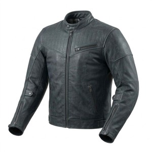 Bold Vintage Canvas Long Thin Leather <b>Jacket</b> for Men Motorbike Cafe Racer Gear Retro Biker Coat Europe Wholesale - Product Image 4