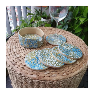 Sous-verre en bambou tissé vietnamien naturel, fait main, écologique, durable, design bohème, accessoire de table - Product Image 4