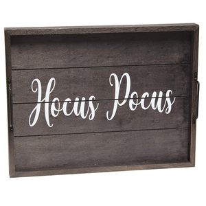 Plateau de service décoratif en bois couleur marron Prime pour Halloween, servant également de porte-café, ustensile de cuisine écologique et polyvalent - Product Image 1