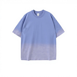 Wholesale Custom Retro Men's <b>Knitted</b> Blank T-shirt 100% Cotton Washed High-quality Luxury Heavy Weight Photo Print Vintage Shirt - Product Image 2