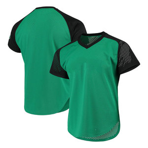 Maillot de baseball et de lacrosse personnalisé en mesh respirant, col en V, manches courtes, logo avant, uniforme d'équipe pour adultes, haute qualité - Product Image 4