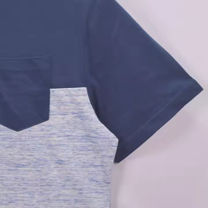 Wholesales Summer 100% Cotton T-<b>Shirt</b> With Front <b>Pocket</b> Breathable Men's T-<b>Shirts</b> - Product Image 2