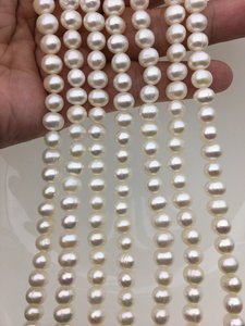 ไข่มุกน้ำจืดสีขาวธรรมชาติ AA Plus ขนาด 6-7 มม. รูปทรงมันฝรั่ง เงางาม คุณภาพสูง ร้อยเป็นเส้น สำหรับทำเครื่องประดับ ขายส่งจำนวนมาก กำลังเป็นที่นิยม - Product Image 5