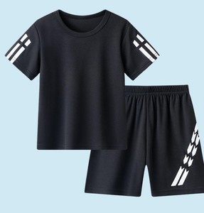 Ensemble de vêtements pour adultes unisexe, sportif, écologique, respirant, coupe-vent, en polyester/coton, pour l'automne, t-shirt et short - Product Image 4