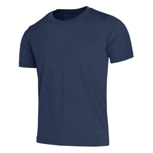 Camiseta Casual de Punto para Hombre, Cuello Redondo, Manga Corta, Color Azul Marino, Corte Regular, Diseño Liso Teñido - Product Image 2