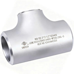 Tubería de Reducción en T de Acero Inoxidable de Alta Presión Fabricada en Vietnam, ASME B169 ASA403 304 304L 316 316L BSPT NPT, de Media a Doce Pulgadas - Product Image 1