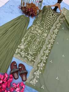 Salwar Kameez pakistanais pour femmes, robes prêtes à porter, ensembles décontractés pour filles et femmes, en dentelle, haut unique, palazzo, dupatta 80725 - Product Image 2