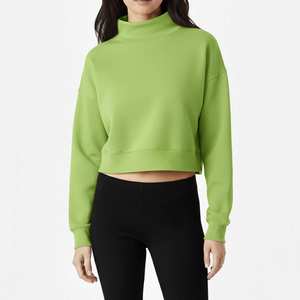 Sweat-shirts pour femmes à col montant, design unique, 80% coton, 20% polyester, épaules tombantes, manches longues, coupe confortable, style streetwear - Product Image 4