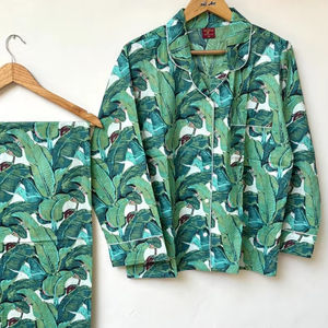 Conjunto de Pijama de Mujer Naaz Textile con Estampado de Rayas de Tigre, Ropa de Dormir Informal de Verano, Suave y Transpirable, Largo hasta la Rodilla, de Algodón - Product Image 1