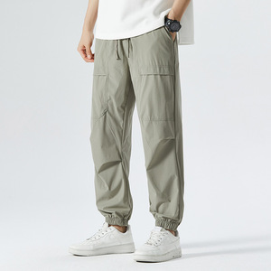 wholesale Men's Summer Fashion <b>Thin</b> Casual Pants Quick Drying Sports Cropped Pants Ice Silk Pants - Product Image 5