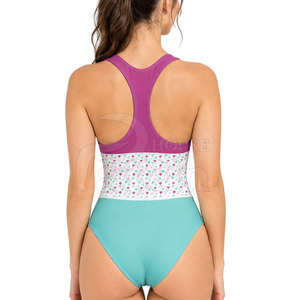 Maillot de bain une pièce extensible pour femme, imprimé par sublimation, séchage rapide, idéal pour la plage, la piscine et l'entraînement - Product Image 4