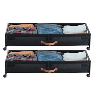 Contenitori Sottolletto con Coperchio Trasparente 36.0 X 18.1 X 7.3 Pollici, Organizer per Scarpe con Ruote, Pratico Contenitore Sottolletto con Ruote - Product Image 2